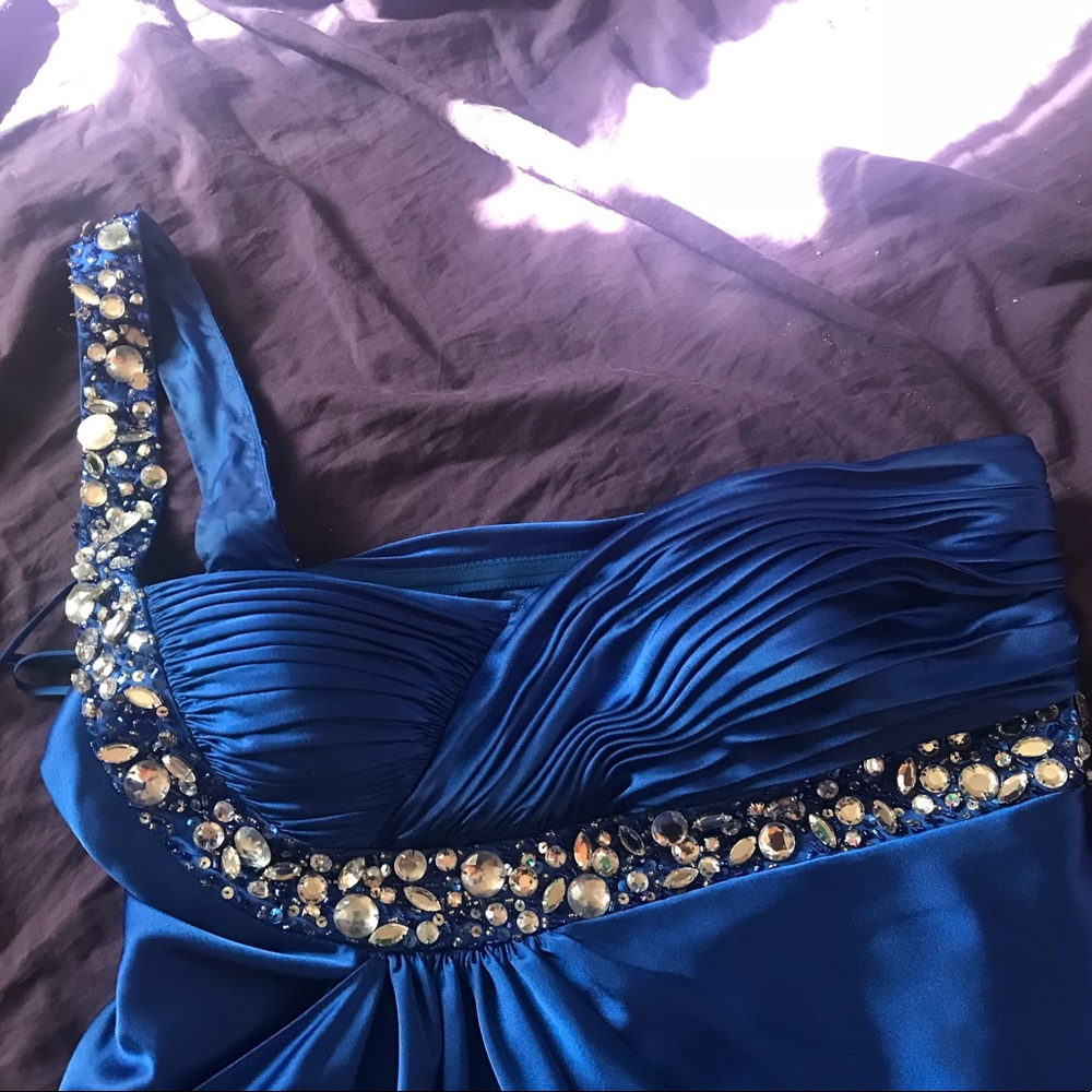 Dark Blue Sparkly Prom Dress